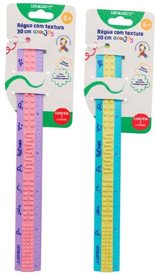 REGUA 30CM PLASTICA COLORJOY SENSORIAL LEO&LEO