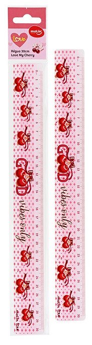 REGUA 30 CM ACRILICO LOVE MY CHERRY MOLIN