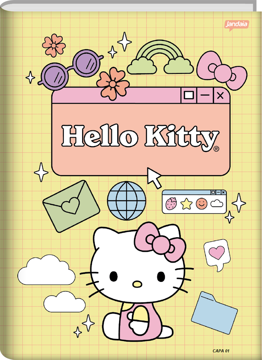CADERNO BROCHURAO 80FLS HELLO KITTY JANDAIA