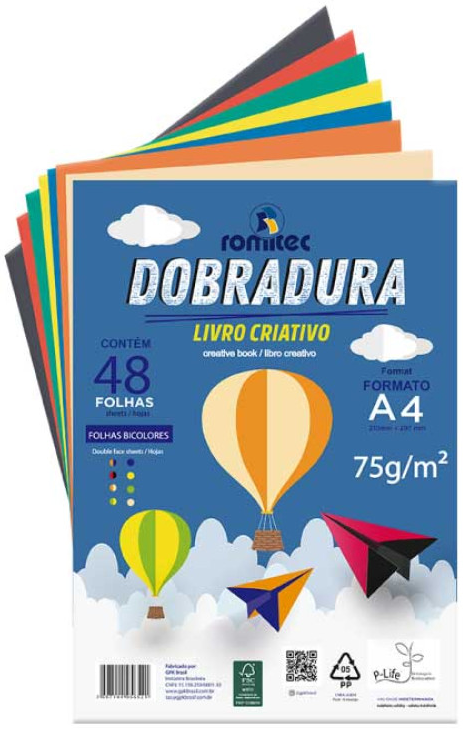 BLOCO DOBRADURA CRIATIVO 75G 60FLS ROMITEC