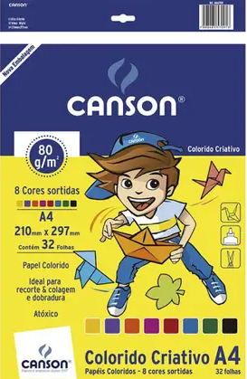 BLOCO COLORIDO CRIATIVO A4 80G 32FLS CANSON