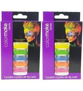 KIT TINTA FACIAL NEON C/5 DE 4G CADA