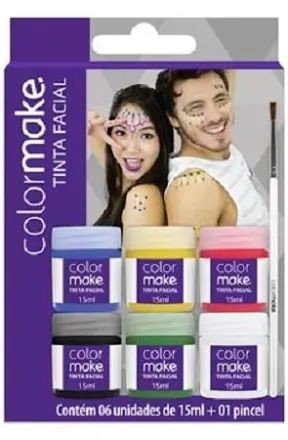 KIT TINTA FACIAL C/6 DE 15 ML  + PINCEL