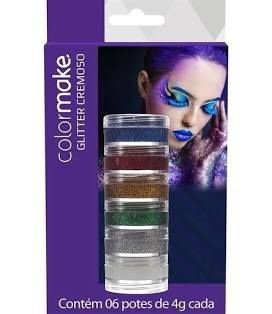 KIT TINTA FACIAL GLITTER C/6 DE 4G CADA