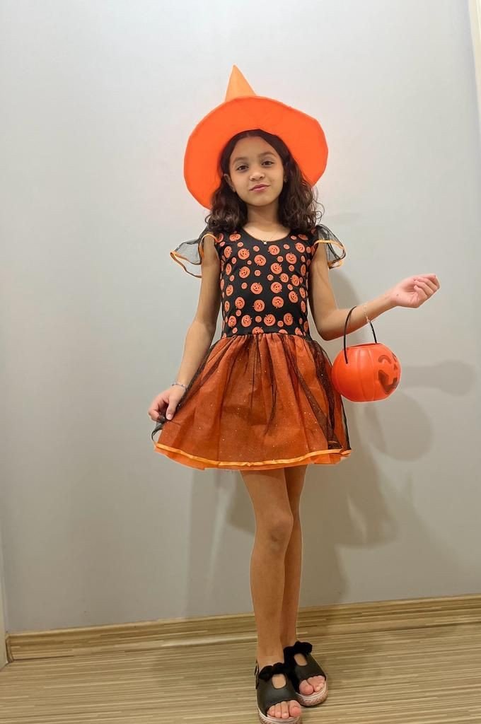FANTASIA VESTIDO BRUXINHA ABÓBORA (P/M/G)