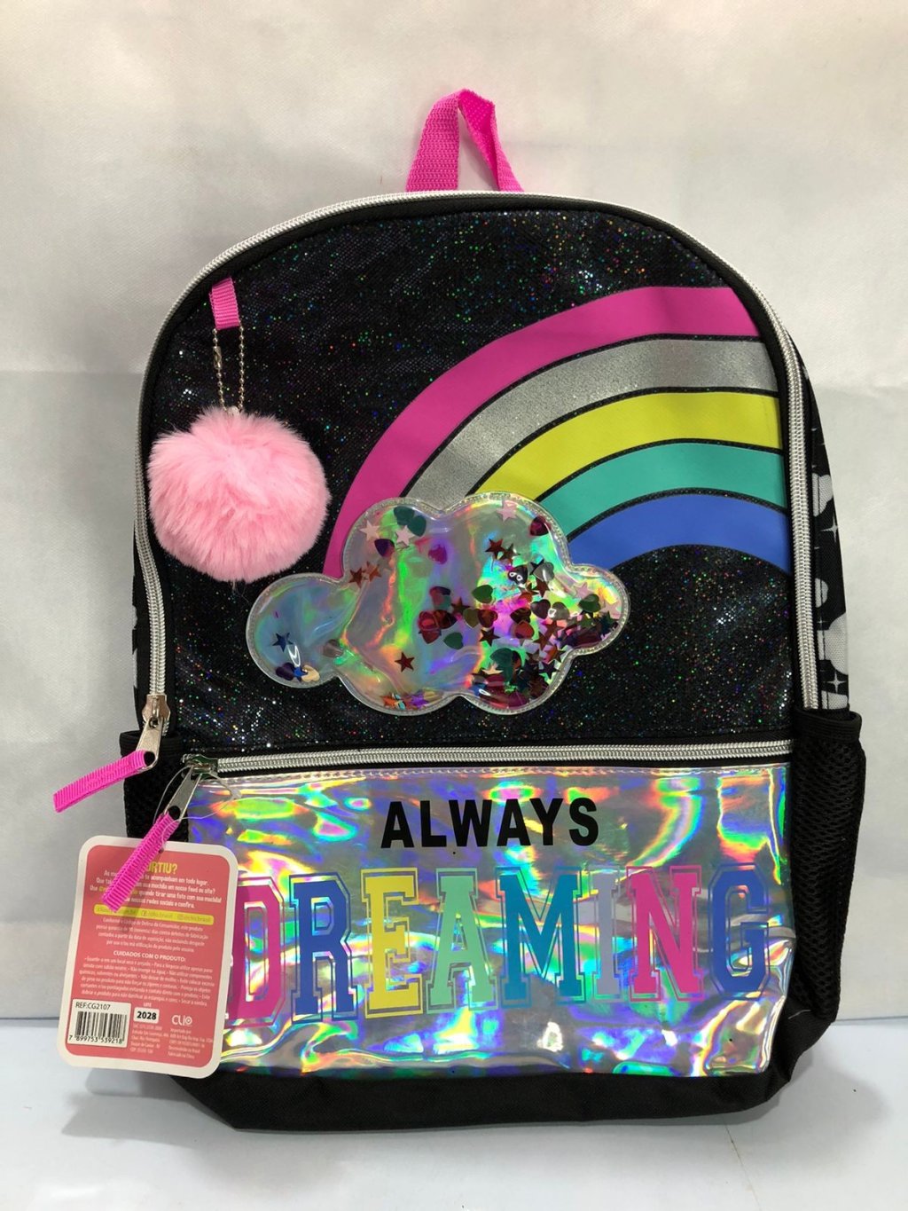 MOCHILA ARCO-IRIS PRETA 