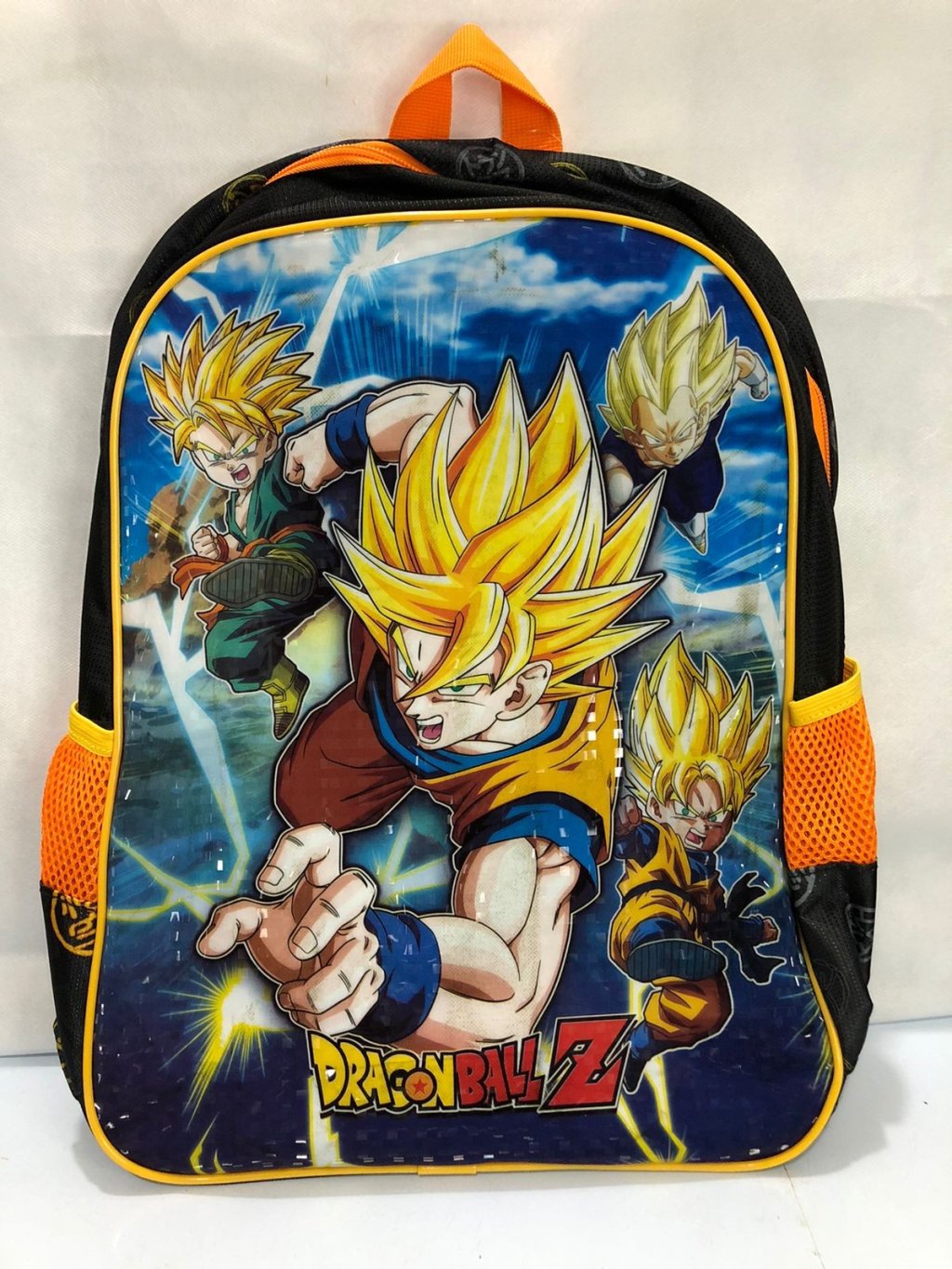 MOCHILA COSTAS DRAGONBALL Z PRETO/AMARELO