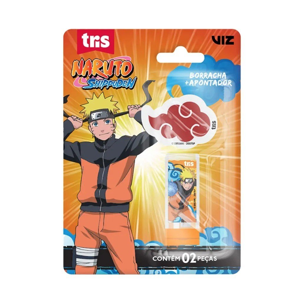  KIT APONTADOR+BORRACHA NARUTO