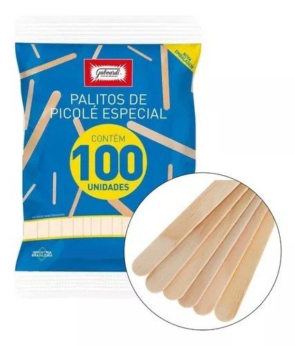 PACOTE DE PALITOS DE SORVETE - C/100