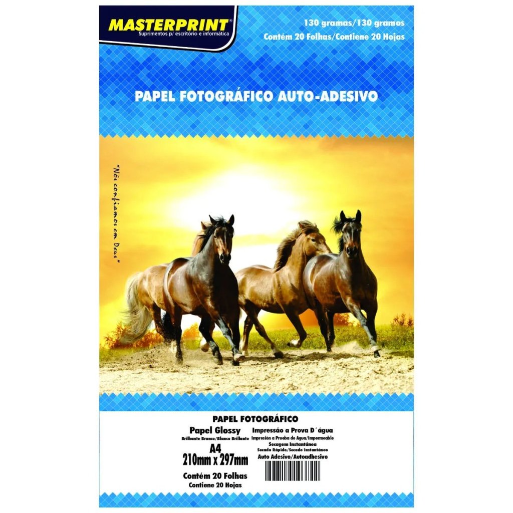 PAPEL FOTOGRÁFICO AUTO-ADESIVO - 20 FOLHAS (130G)