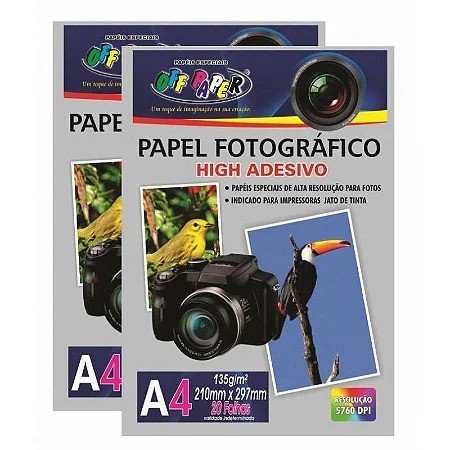 PAPEL FOTOGRÁFICO ADESIVO - 20 FOLHAS (135G)