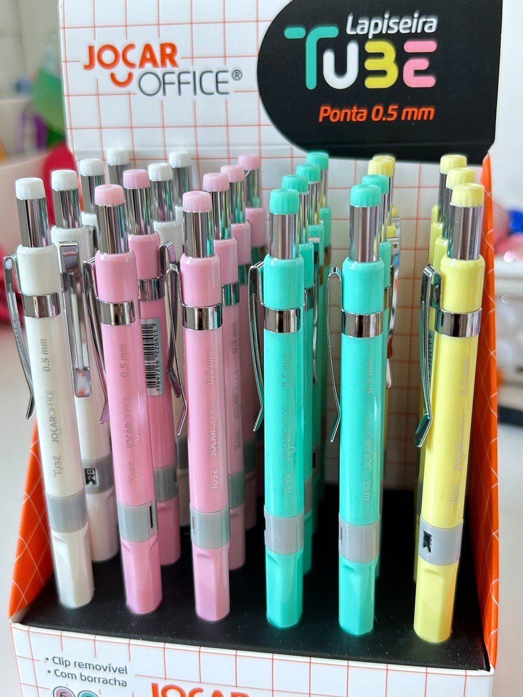  LAPISEIRA TUBE COM CLIP REMOVÍVEL + BORRACHA - 0,5 MM (UNITÁRIA)