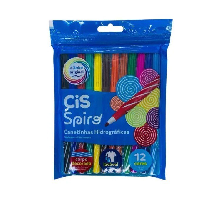 CANETINHA 12 CORES CIS SPIRO 