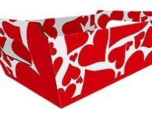 CESTA PAPELÃO N 3 17X12X7,5 CM CORAÇÃO VERMELHO