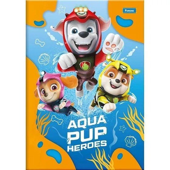 CADERNO BROCHURA PATRULHA CANINA AQUA PUP HEROES - 48 FOLHAS