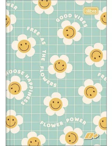 CADERNO BROCHURA FLOWER POWER - 96 FOLHAS