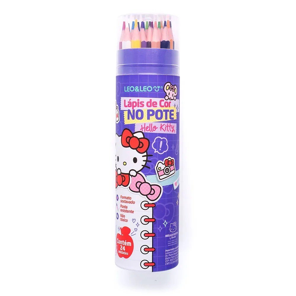 LÁPIS DE COR NO POTE - HELLO KITTY (C/24)
