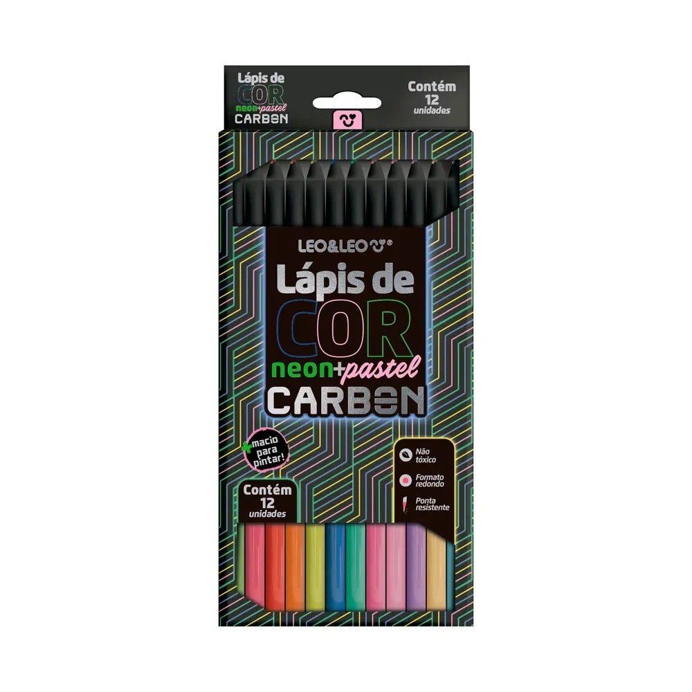 LÁPIS DE COR NEON + PASTEL CARBON - C/12