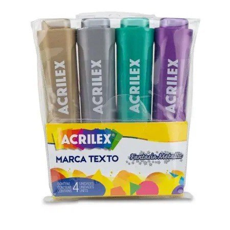 MARCA-TEXTO FANTASIA METALLIC C/4