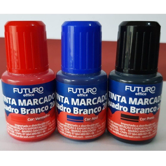 TINTA MARCADOR DE QUADRO BRANCO - 20 ML (VERMELHA, AZUL E PRETA)
