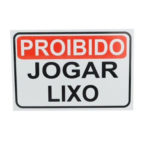 PLACA DE PROIBIDO JOGAR LIXO