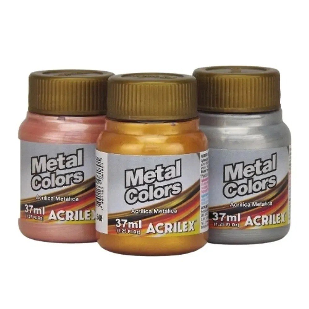 TINTA ACRÍLICA METÁLICA - 37ML (UNITÁRIA)