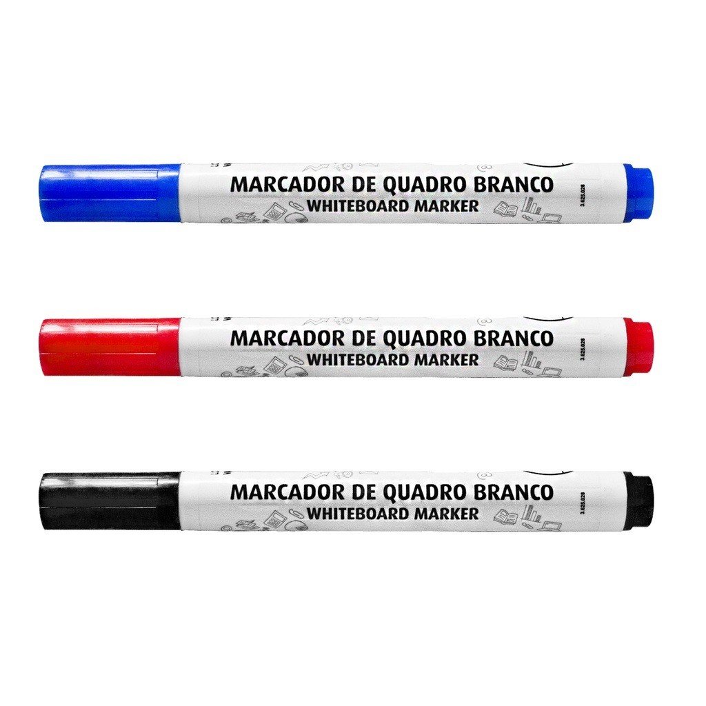 MARCADOR DE QUADRO-BRANCO WHITEBOARD MARKER (VERMELHO, AZUL E PRETO)