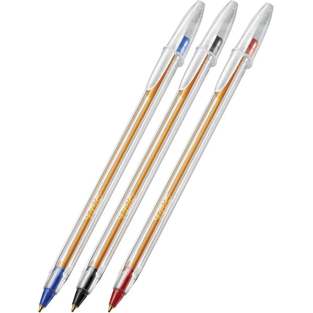 CANETA BIC PONTA FINA - VERMELHA, PRETA E AZUL