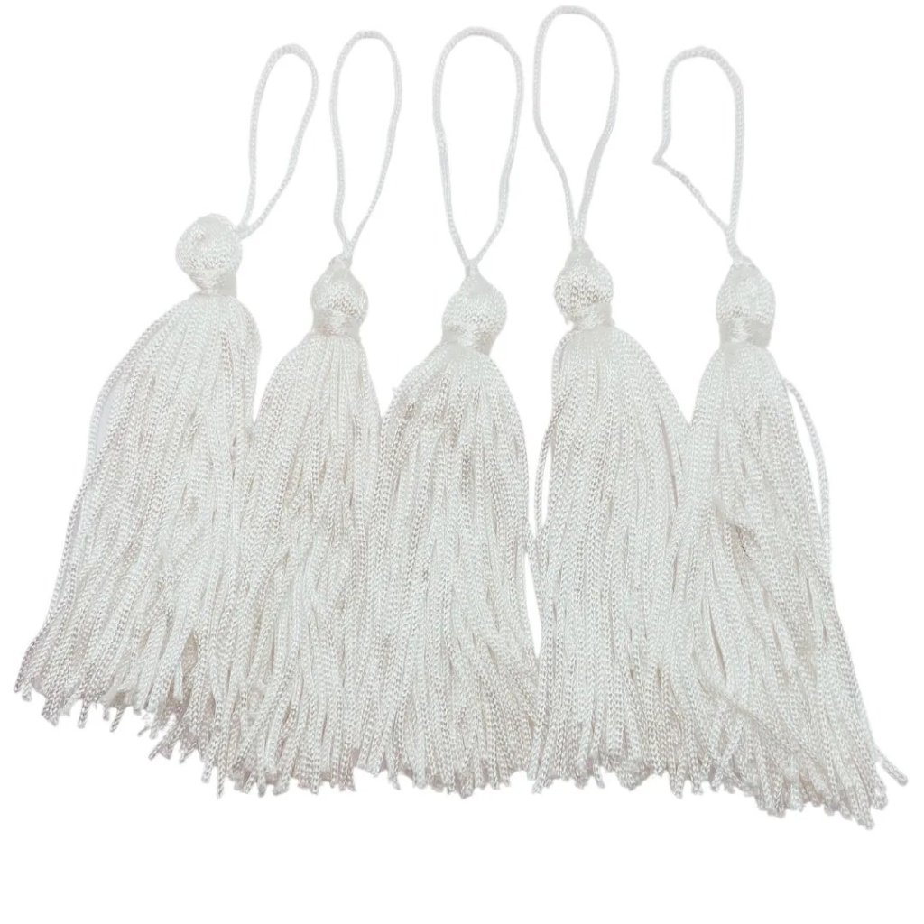 TASSEL 8 CM  C/3 UNID BRANCO