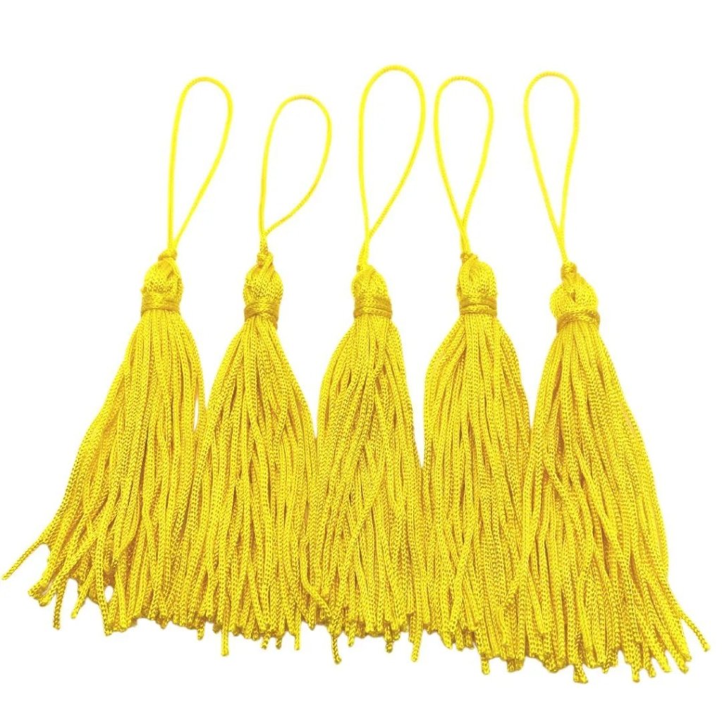 TASSEL 8 CM  C/3 UNID AMARELO