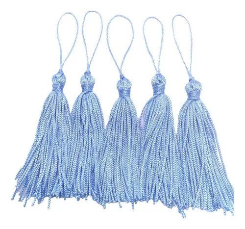 TASSEL 8 CM  C/3 UNID AZUL CLARO