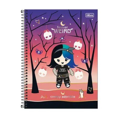 CADERNO FOREVER WEIRD CREEPY ADORABLE - 80 FOLHAS