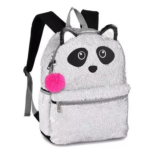 MOCHILA LANTEJOULA URSO BRANCO 