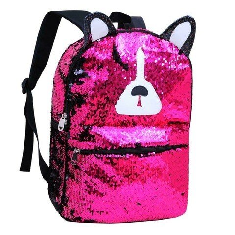 MOCHILA LANTEJOULA URSO PINK 