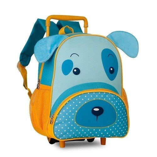 MOCHILA CARRINHO GR CACHORRO AZUL