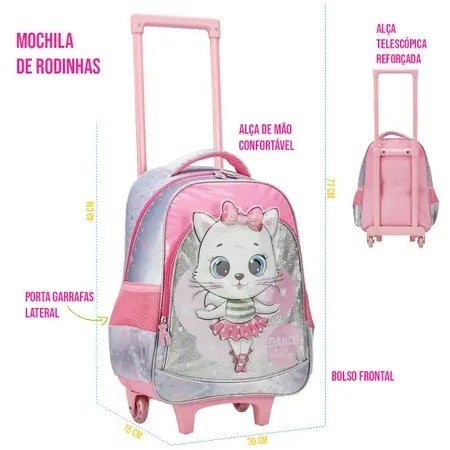 MOCHILA CARRINHO GR GATA BAILARINA 