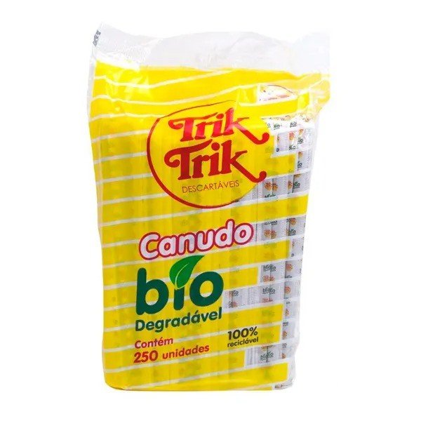 CANUDO BIODEGRADÁVEL MILK SHAKE - C/250 (100% RECICLÁVEL)