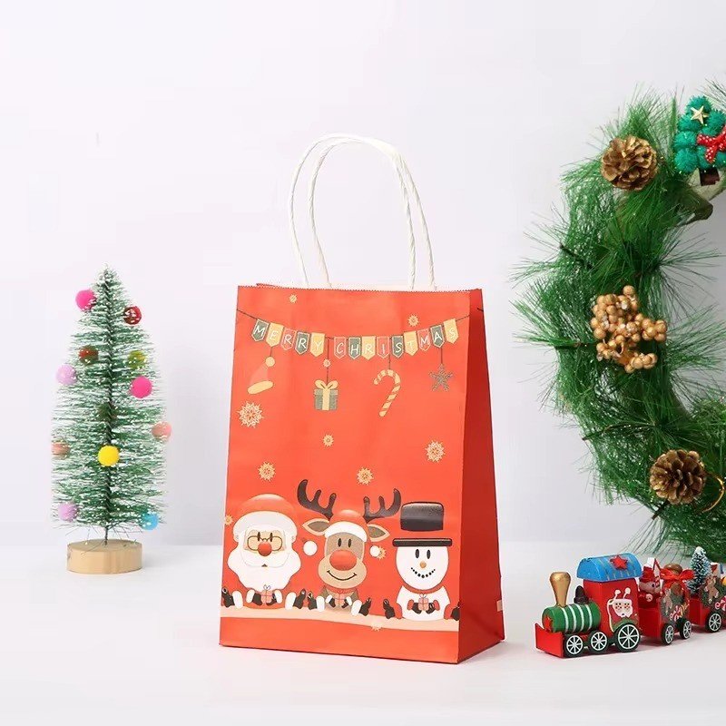 SACOLA VERMELHA MERRY CHRISTMAS - 33CM X 26CM X 11CM