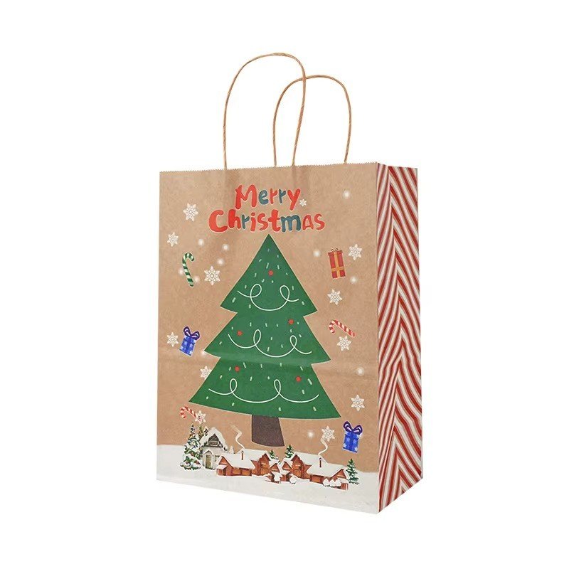 SACOLA KRAFT NATALINA MERRY CHRISTMAS - 33CM X 26CM X 12CM