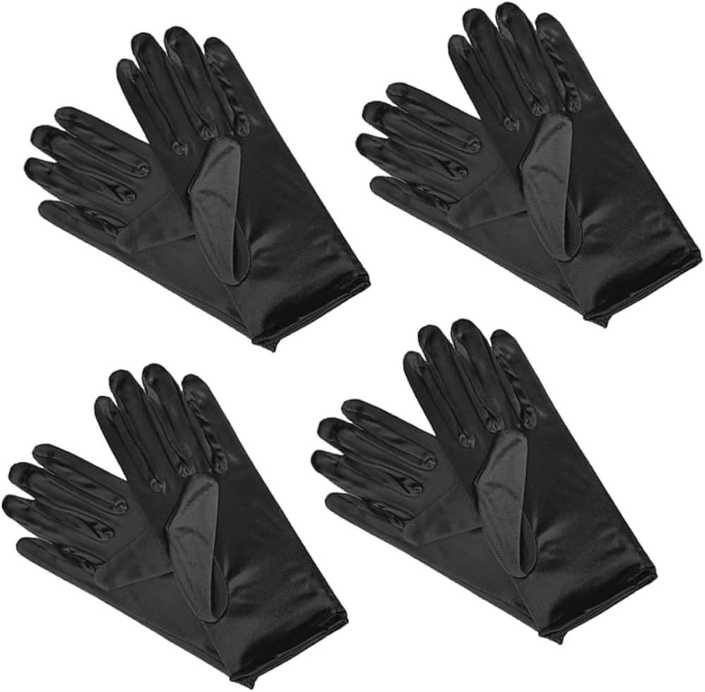 LUVA CETIM CURTA 21 CM PRETO