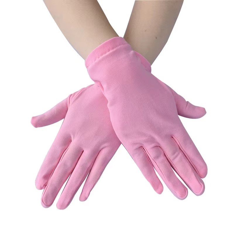 LUVA CETIM CURTA 21 CM ROSA CLARO 