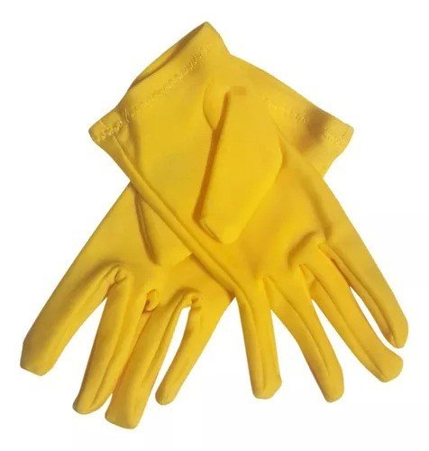 LUVA CETIM CURTA 21 CM AMARELO 
