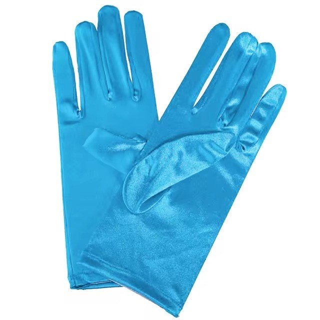LUVA CETIM MÉDIA  33 CM AZUL CLARO 