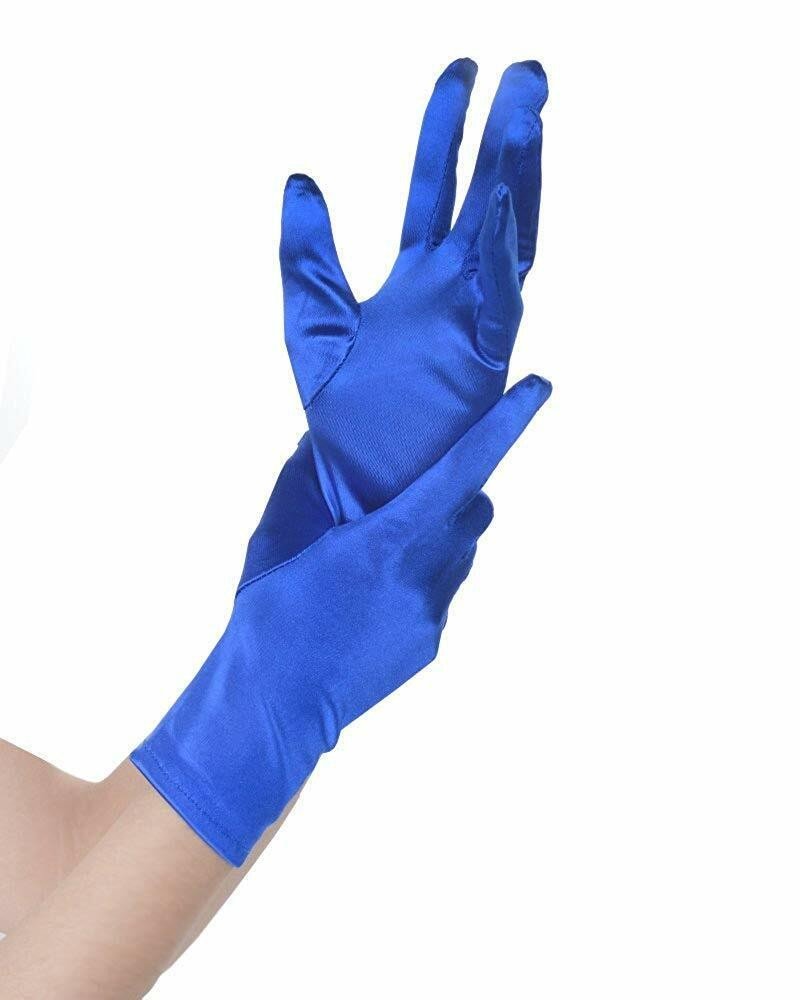 LUVA CETIM MÉDIA  33 CM AZUL ESCURO 