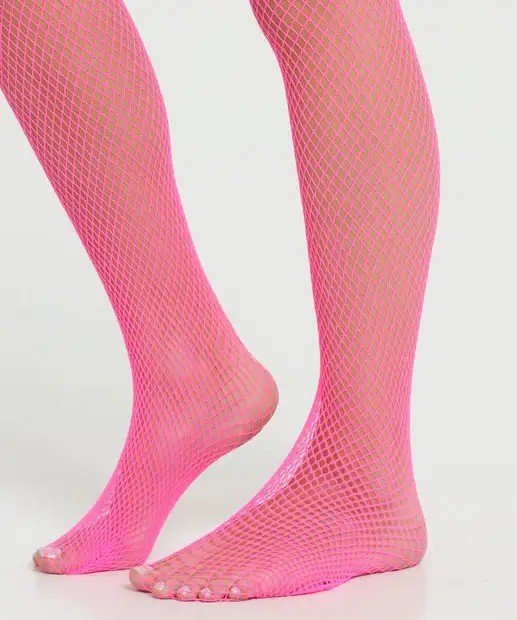 MEIA ARRASTÃO NEON ROSA 