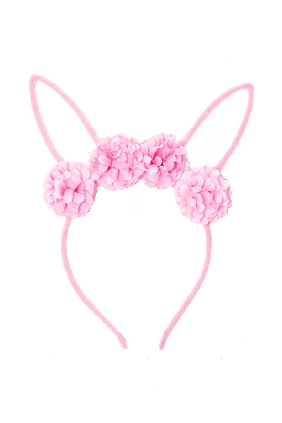 TIARA COELHA FLOR ROSA
