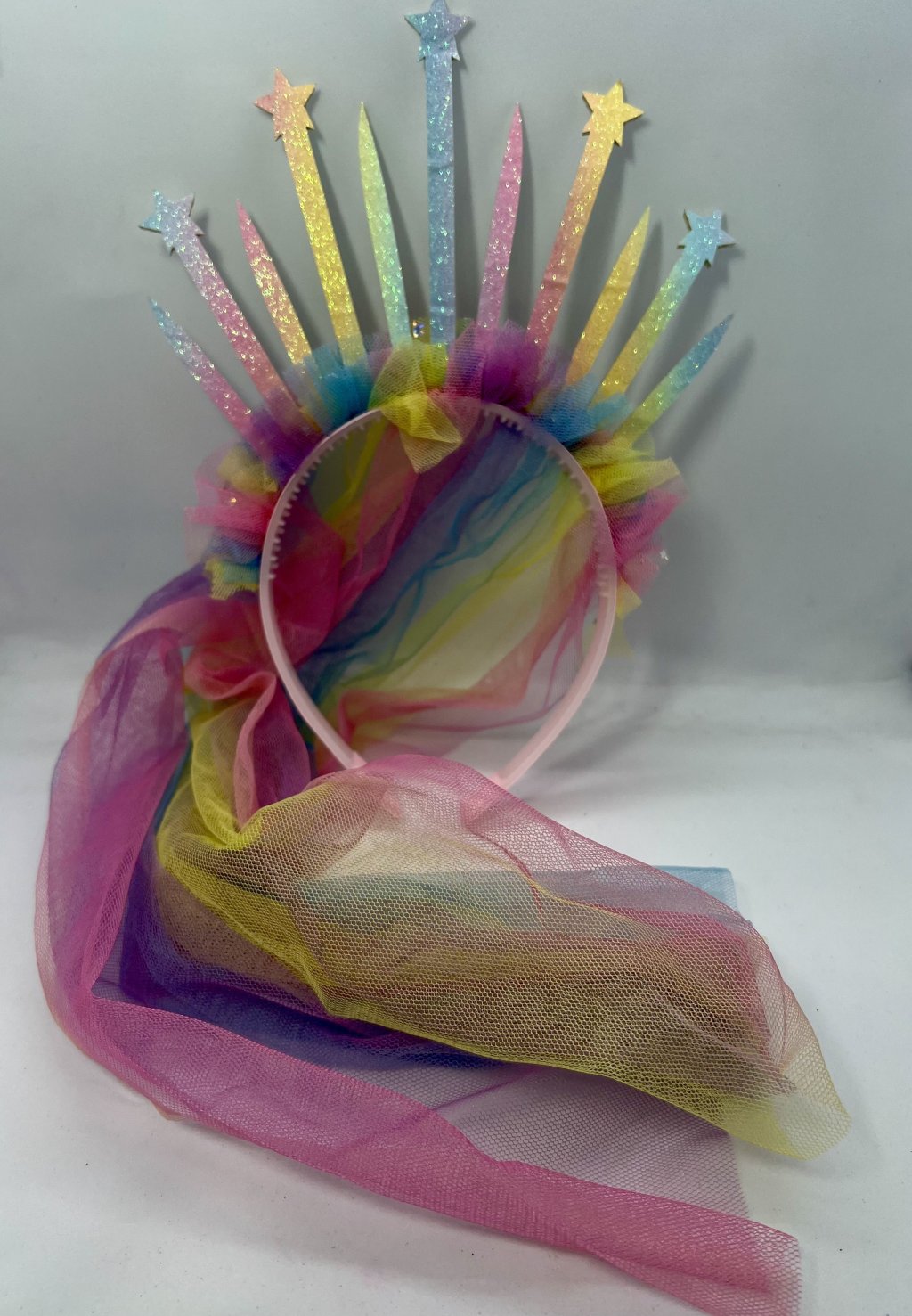 TIARA VEU TULE COLORIDO
