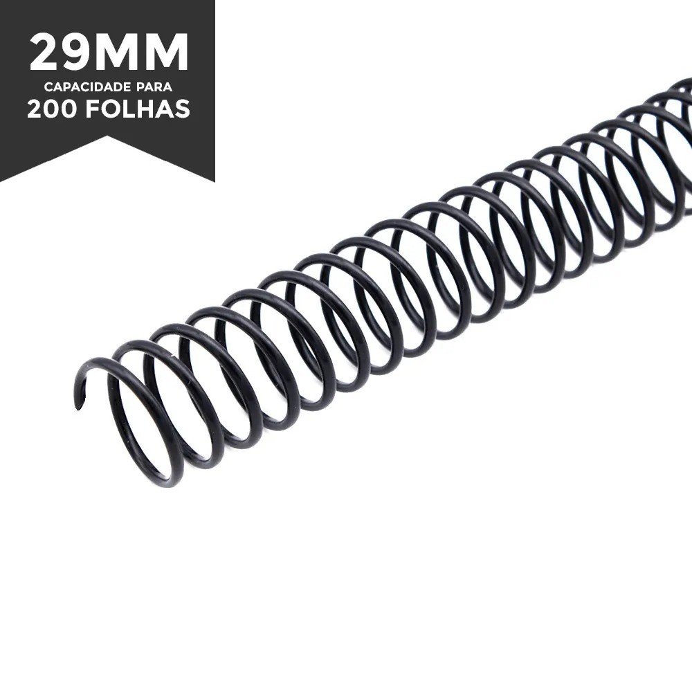 ESPIRAL PLÁSTICO - 29 MM (200 FOLHAS)