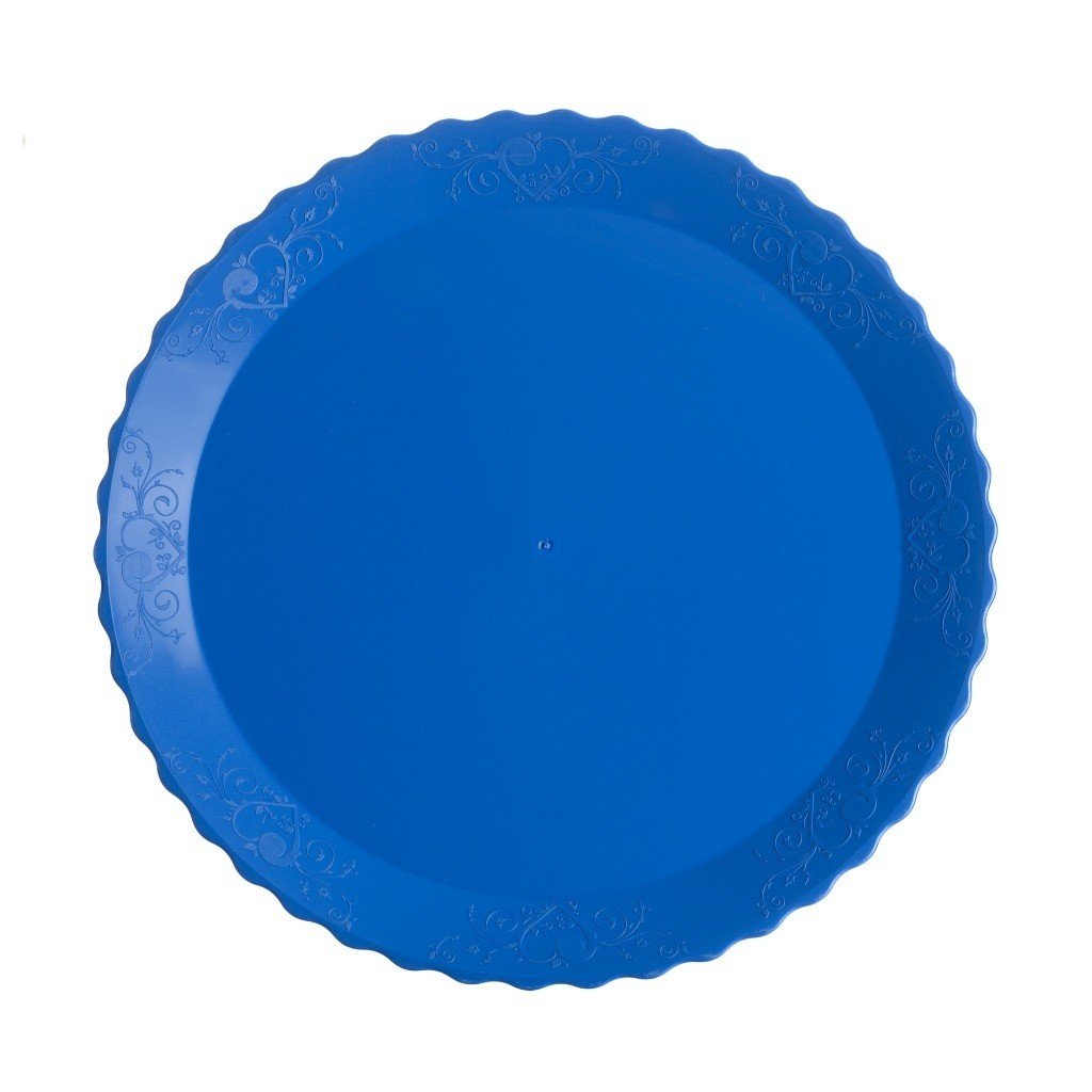 BANDEJA RENDADA REDONDA - 27CM (AZUL CELESTE)