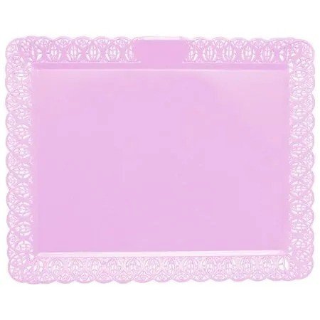 BANDEJA RENDADA RETANGULAR - 39X49 (AZUL CLARO E ROSA CLARO)